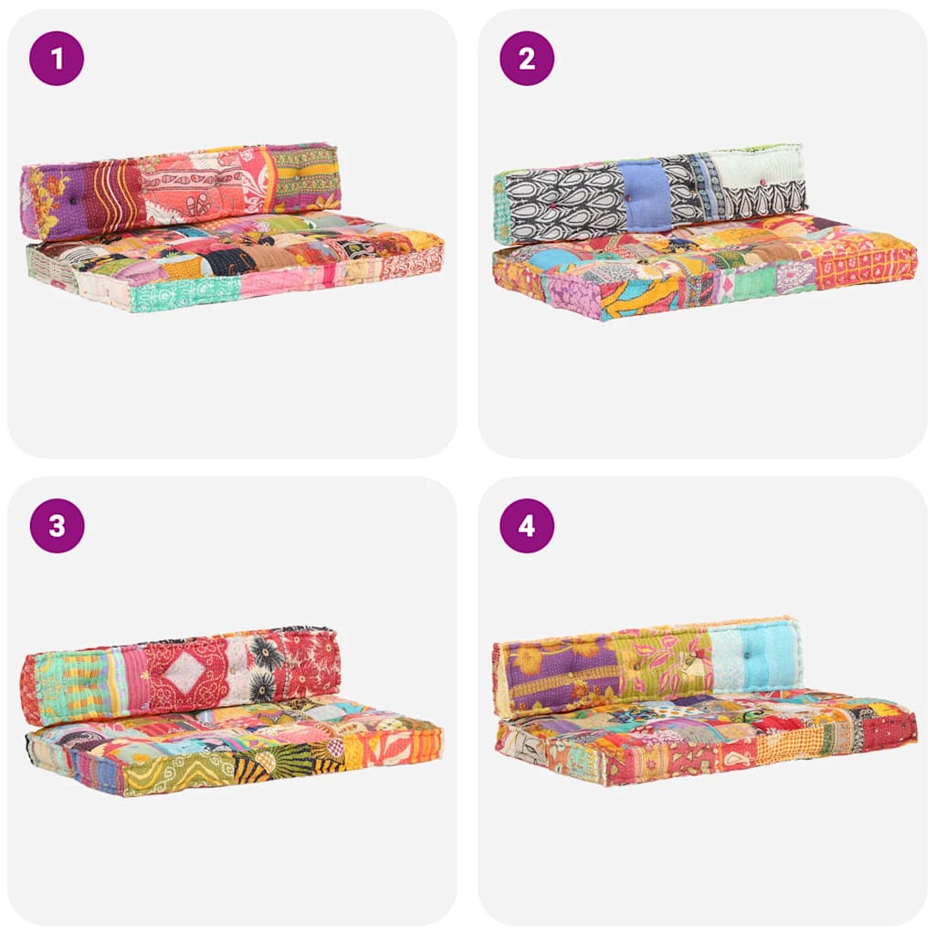 vidaXL Pallet Sofa Cushion Fabric Patchwork Multicolour