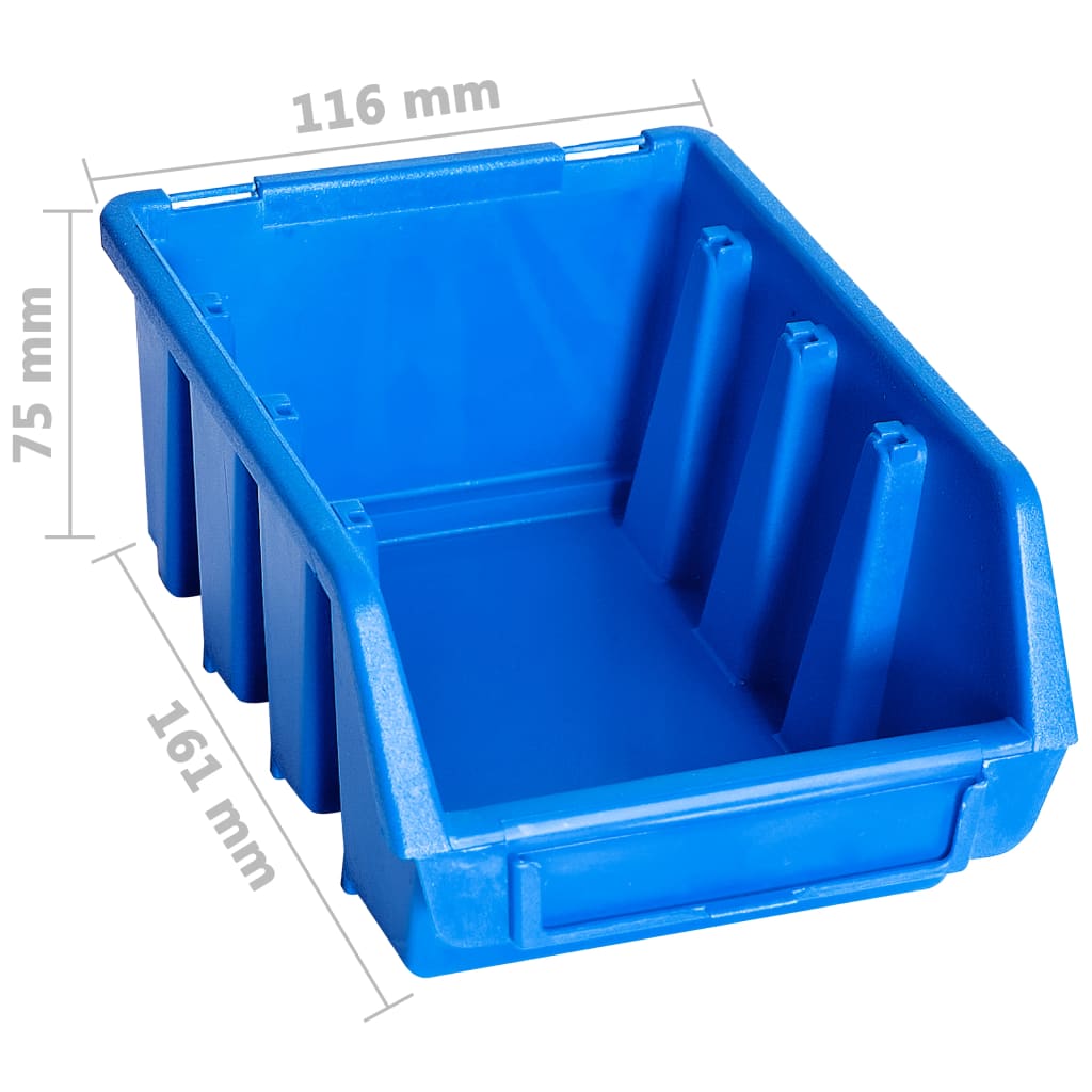 vidaXL Stapelbakken 20 st kunststof blauw