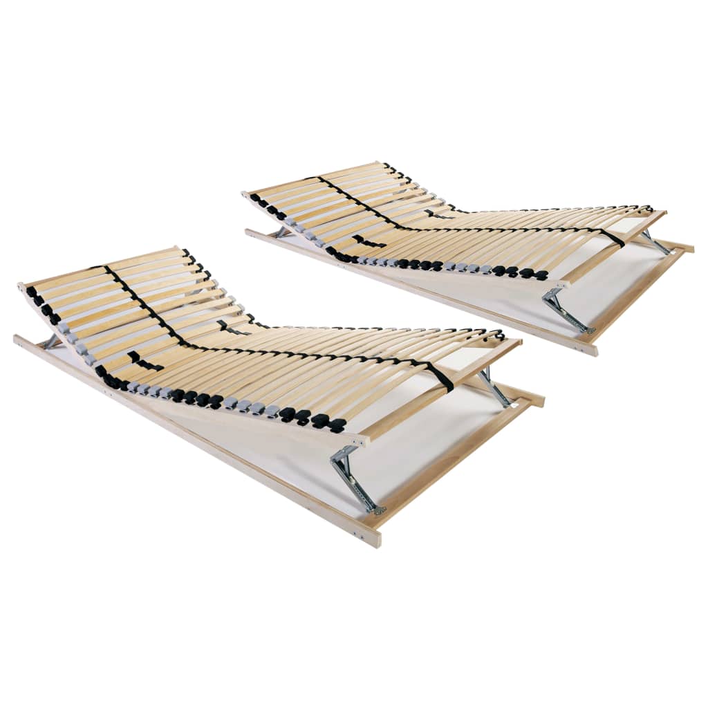 vidaXL Bed Slats 2 pcs with 28 Slats 7 Zones 70x200 cm