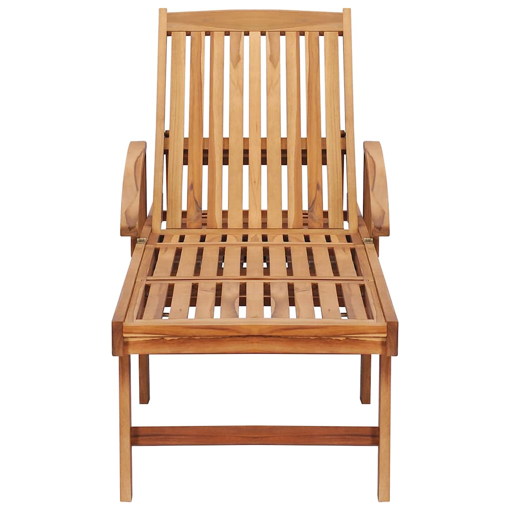 vidaXL Sun loungers 2 pcs with table solid teak wood