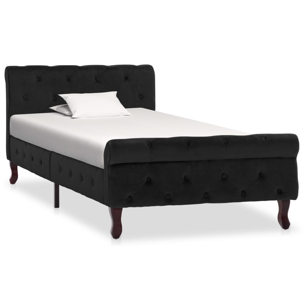 vidaXL Bed Frame velvet black 90x200 cm