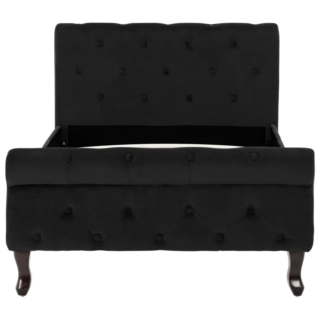 vidaXL Bed Frame velvet black 90x200 cm