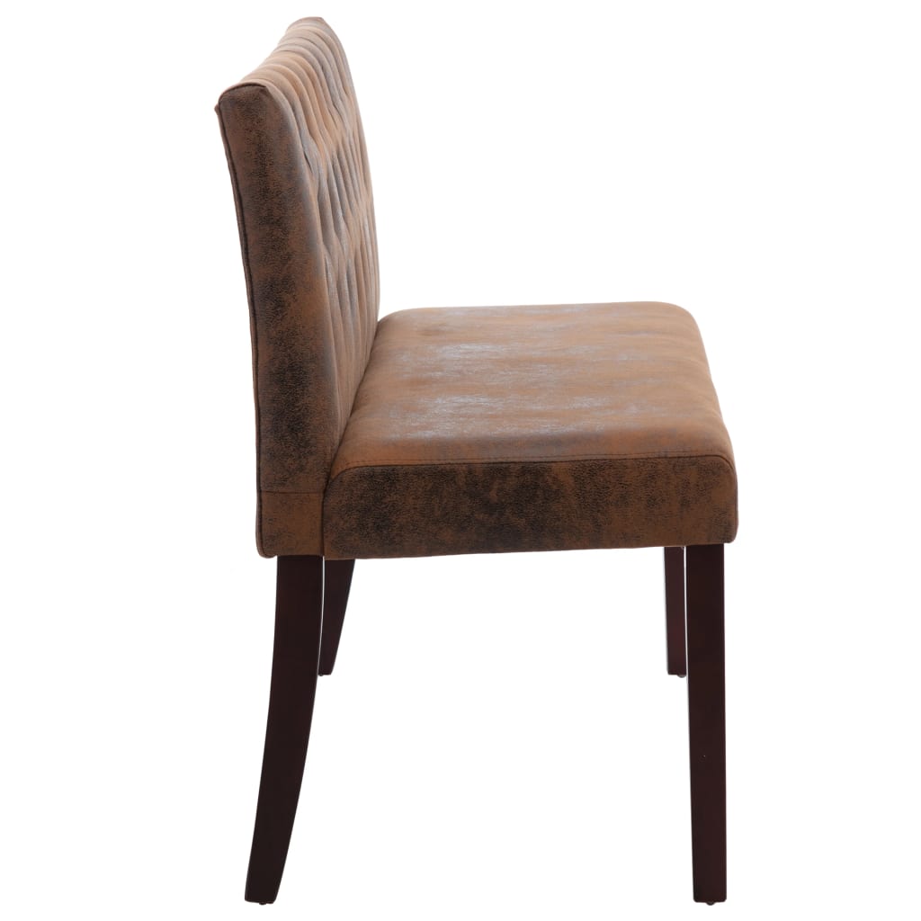 vidaXL Bench 148.5 cm Faux Suede Brown