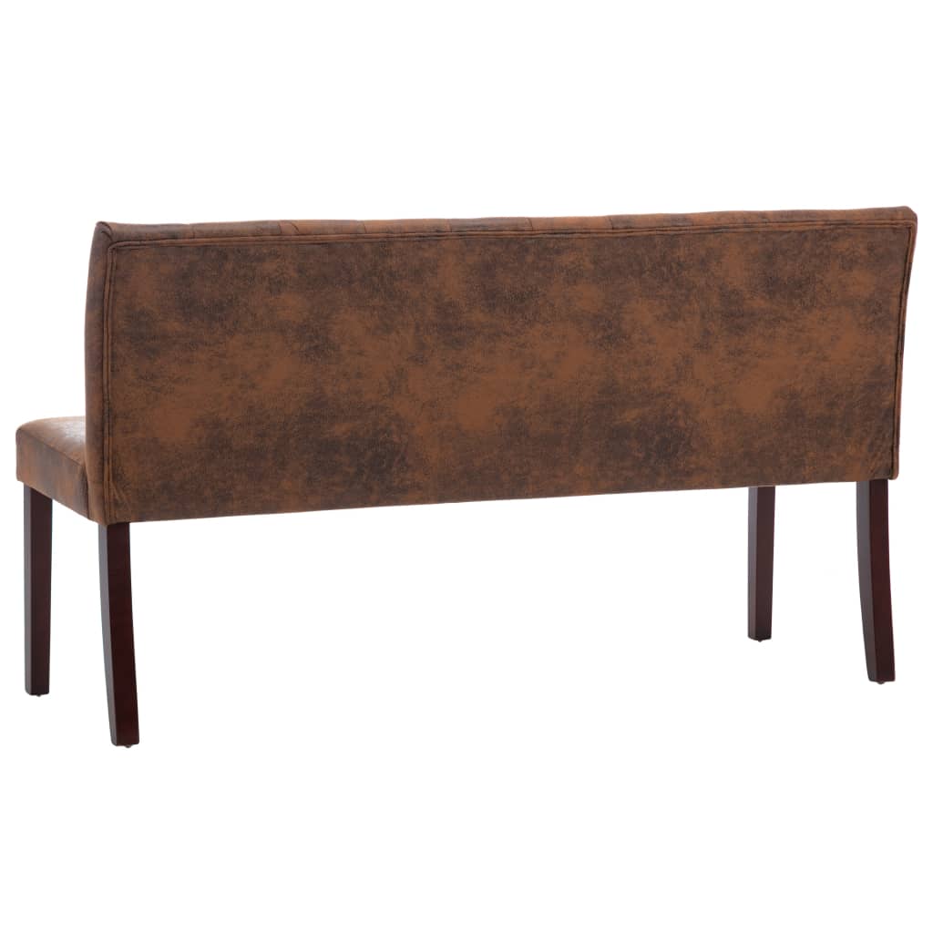 vidaXL Bench 148.5 cm Faux Suede Brown