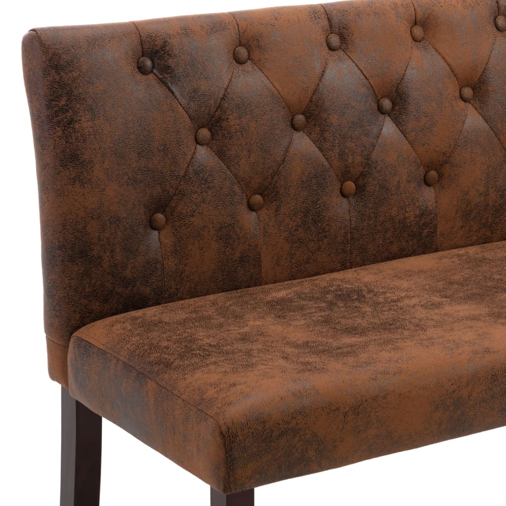 vidaXL Bench 148.5 cm Faux Suede Brown
