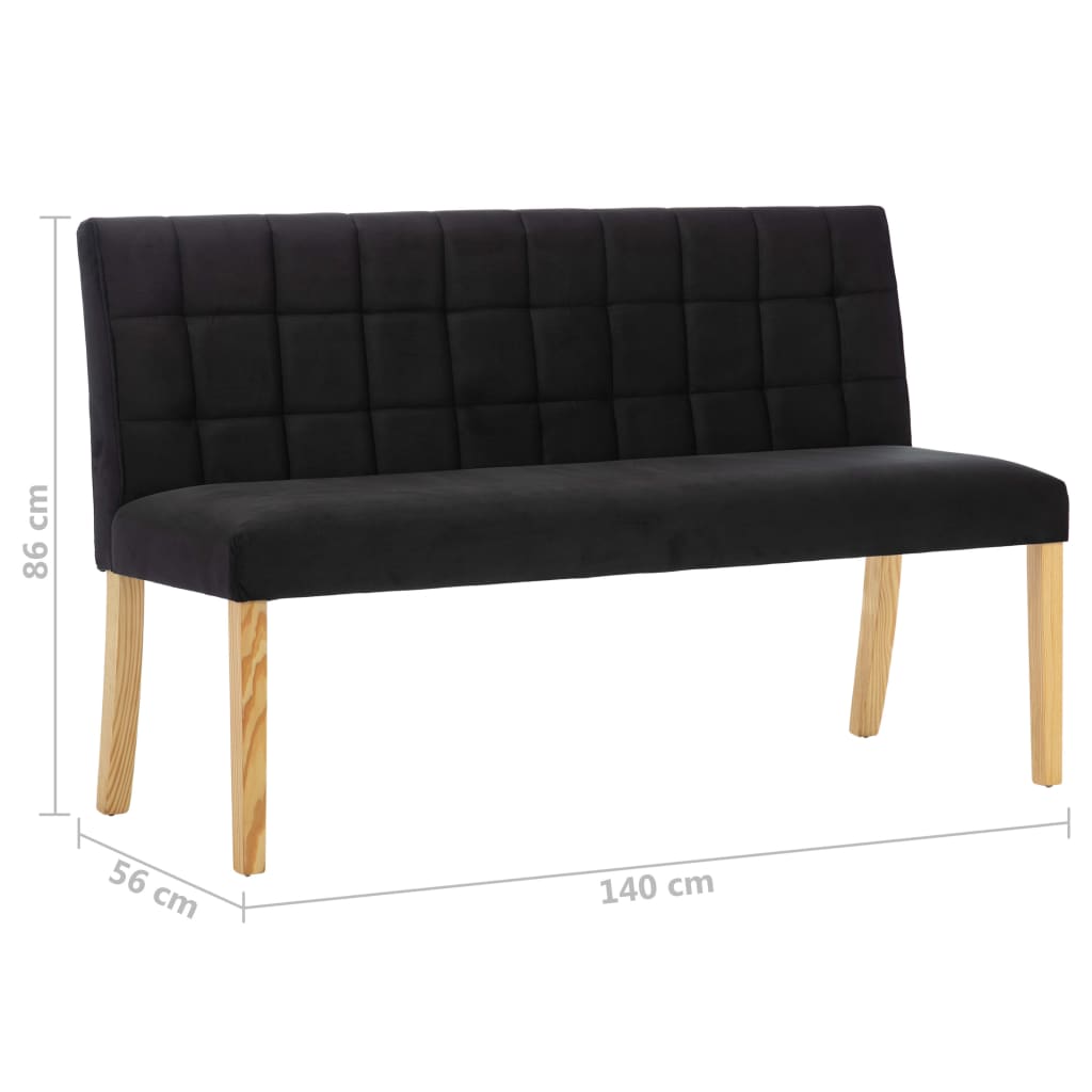 vidaXL Bench 140 cm velvet black