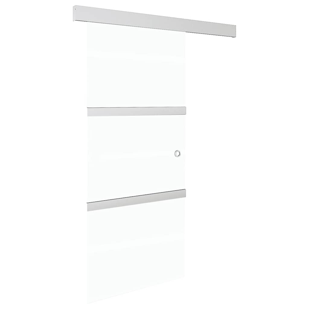 vidaXL Sliding Door 90x212 cm Toughened Glass and Aluminium Silver-coloured
