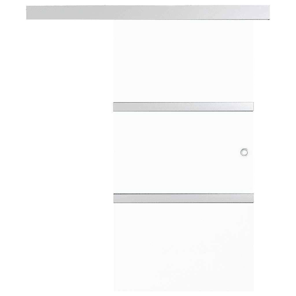 vidaXL Sliding Door 90x212 cm Toughened Glass and Aluminium Silver-coloured