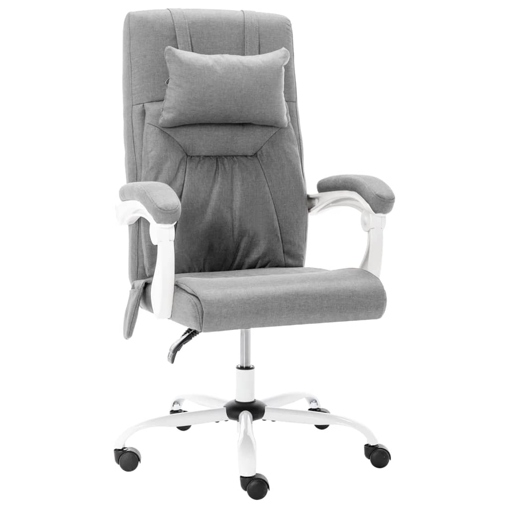 vidaXL Office Massage Chair Fabric Grey