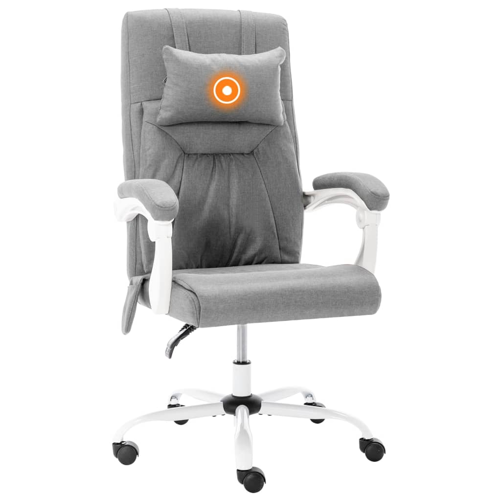 vidaXL Office Massage Chair Fabric Grey