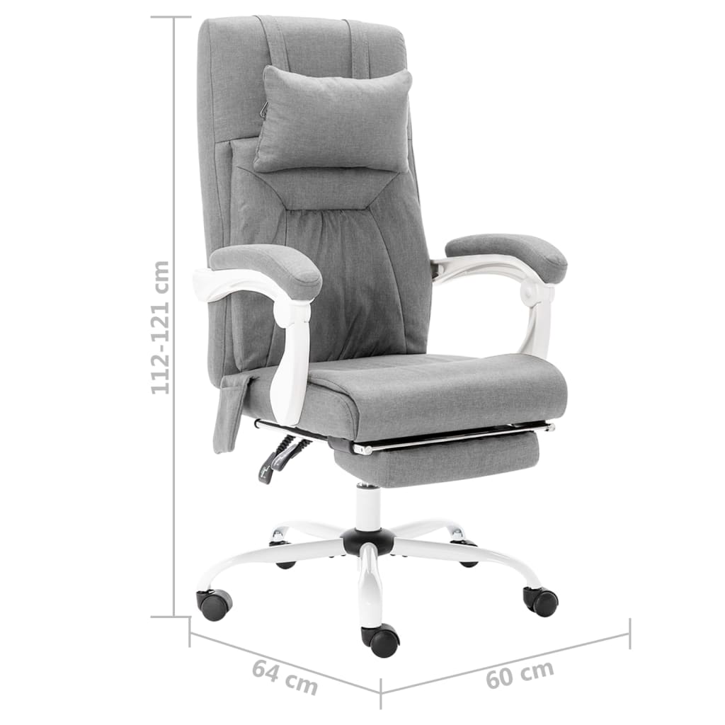 vidaXL Office Massage Chair Fabric Grey