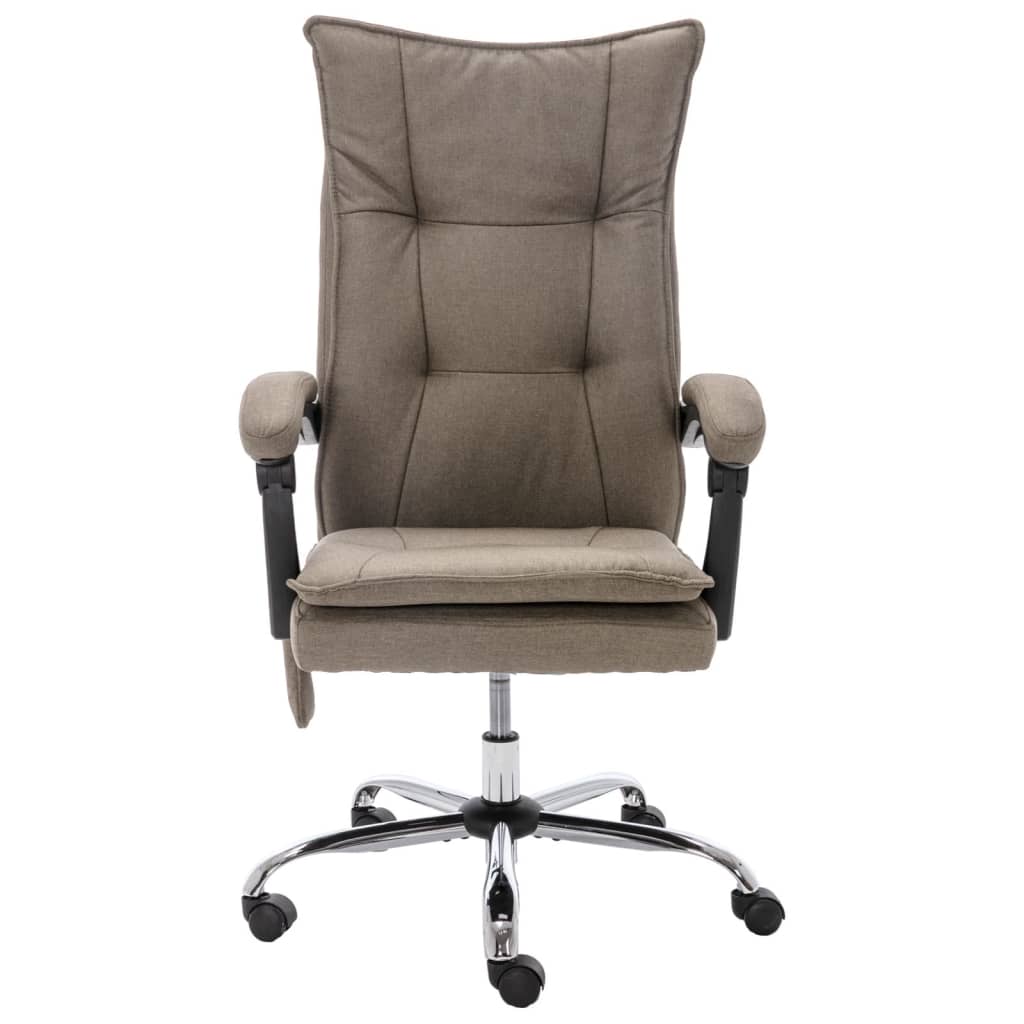 vidaXL Kantoormassagestoel stof taupe