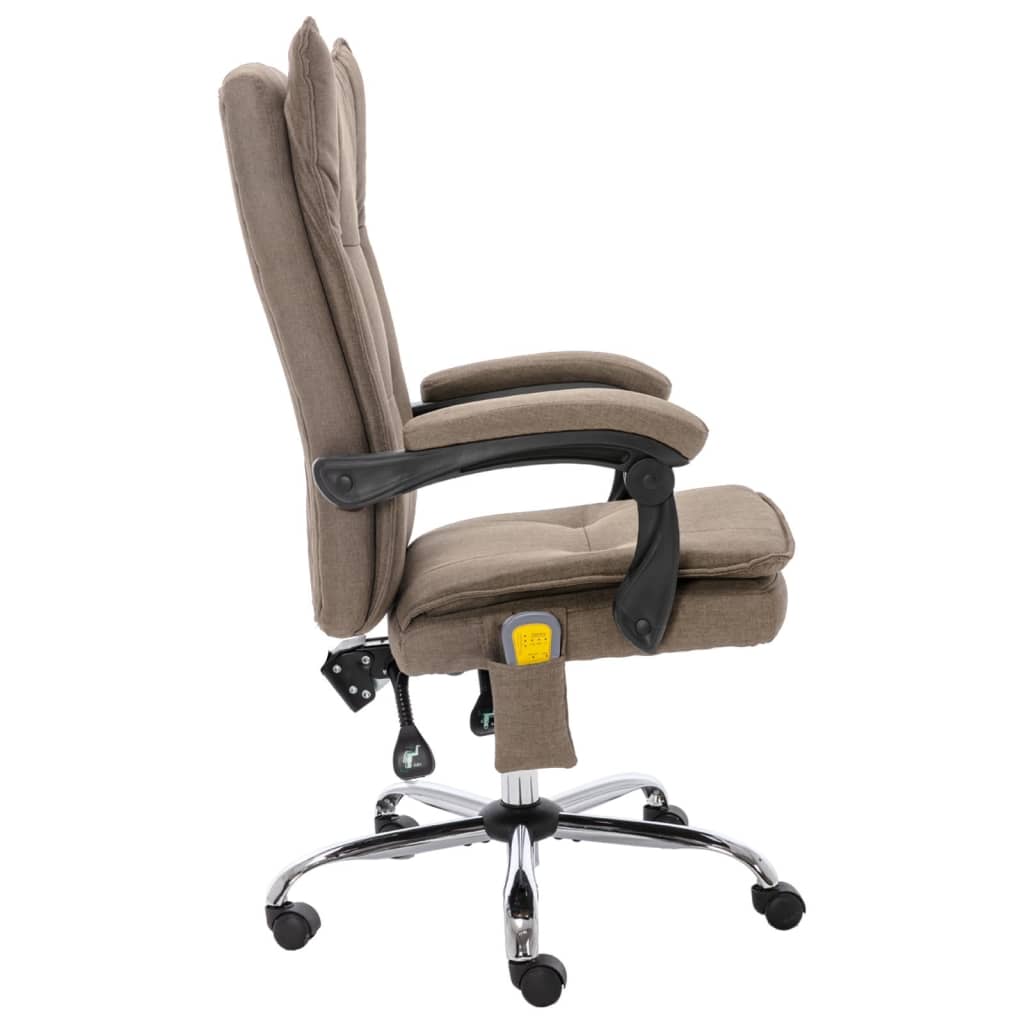 vidaXL Kantoormassagestoel stof taupe
