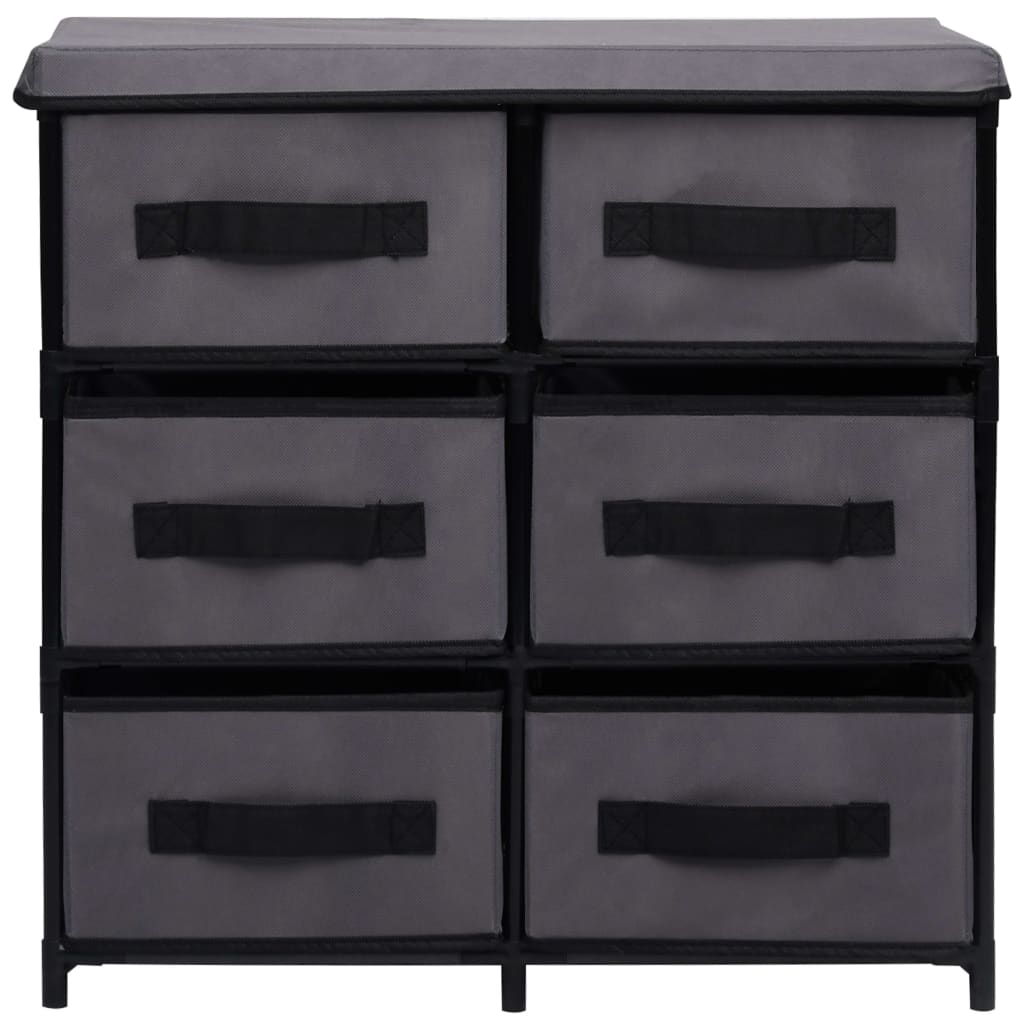 vidaXL Opbergkast met 6 lades 55x29x55 cm staal grijs
