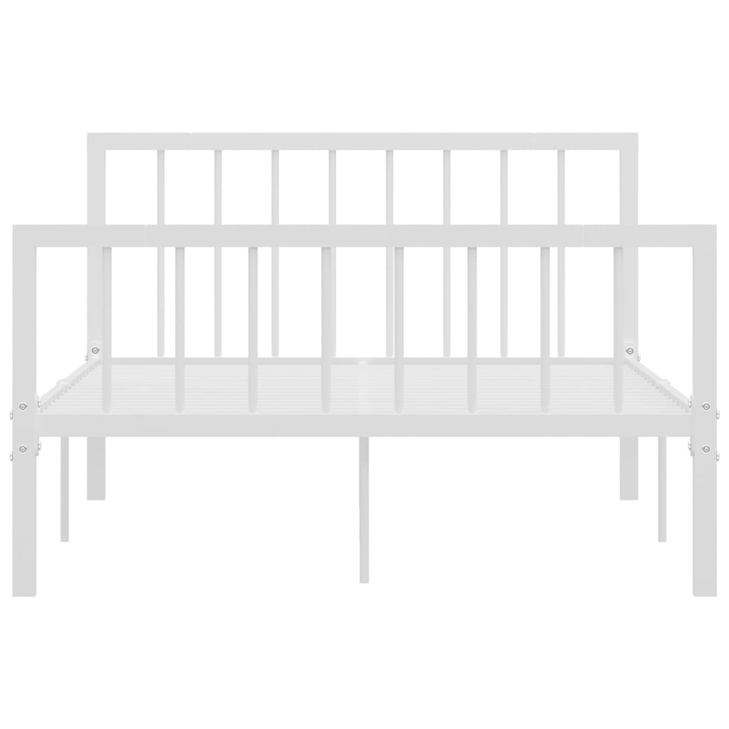 vidaXL Metal Bed Frame White 120x200 cm