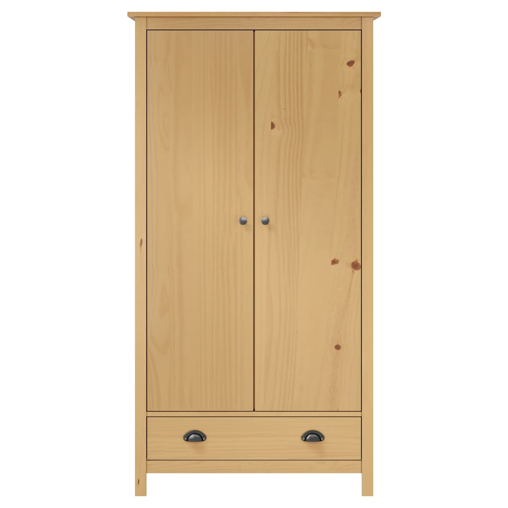 vidaXL Kledingkast Hill 2 deuren 89x50x170 cm massief grenenhout