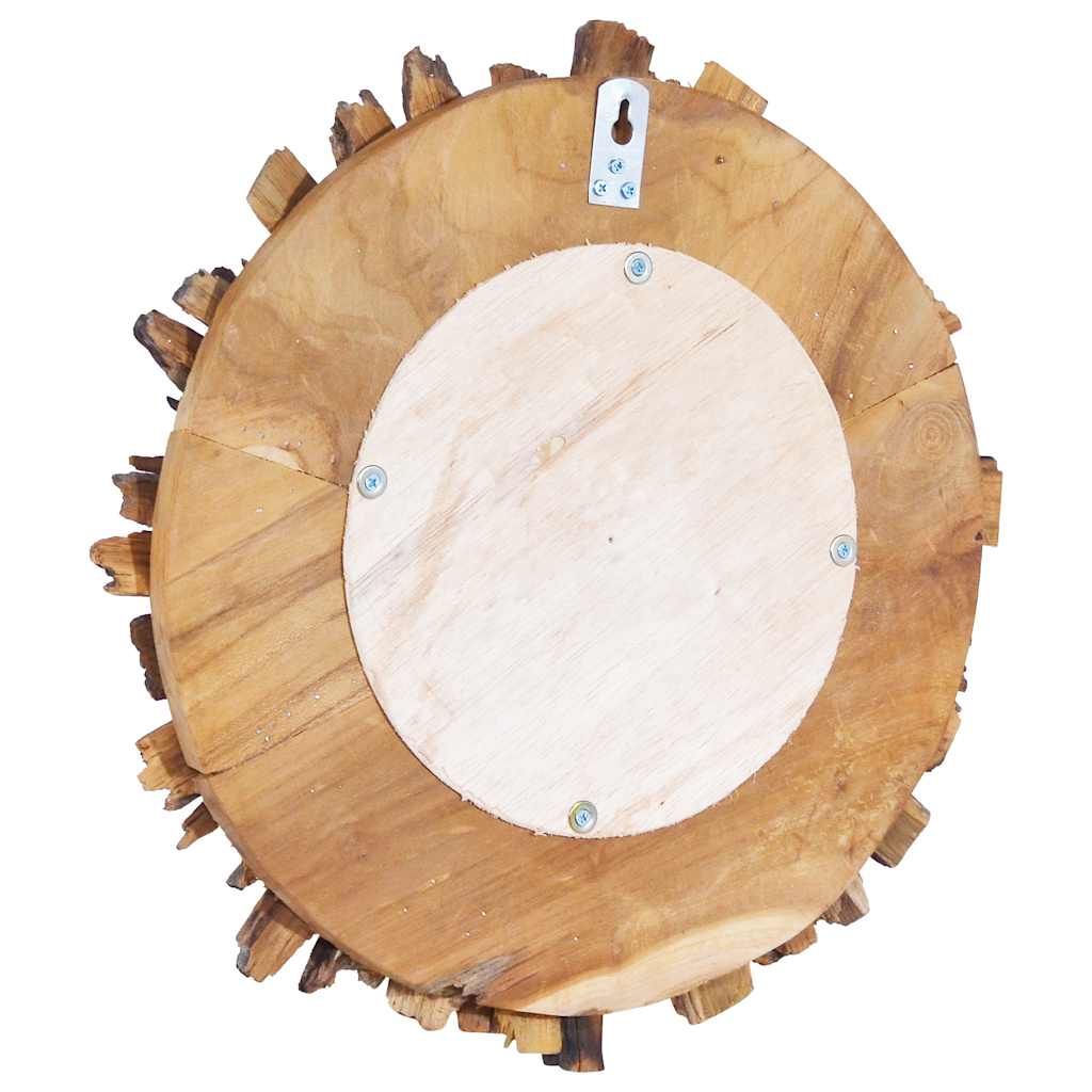 vidaXL Wall Mirror round 40 cm teak