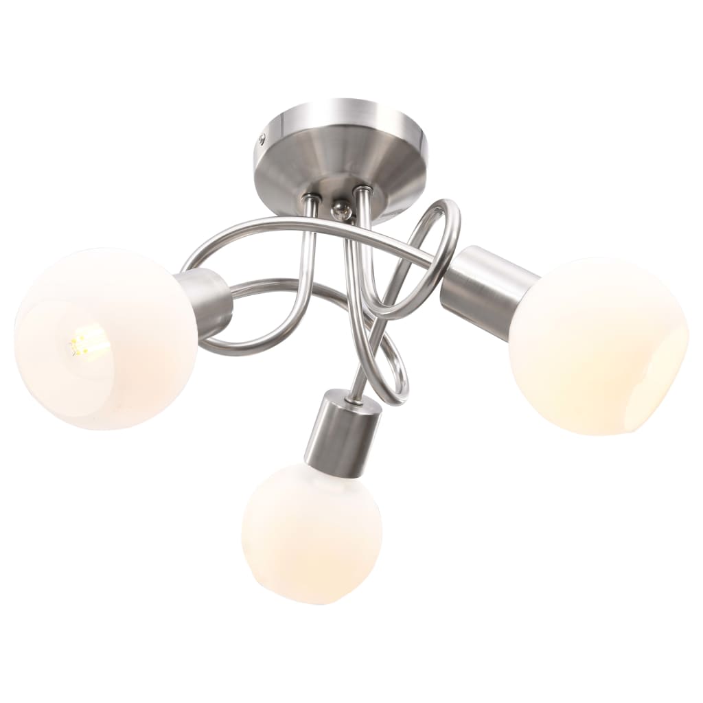 vidaXL Plafondlamp met glazen tulpvormige kappen 3xE14 transparant