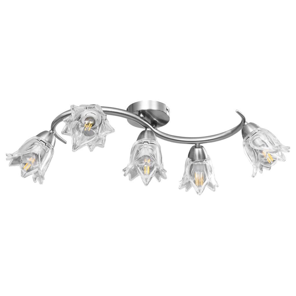 vidaXL Plafondlamp met glazen tulpvormige kappen 3xE14 transparant