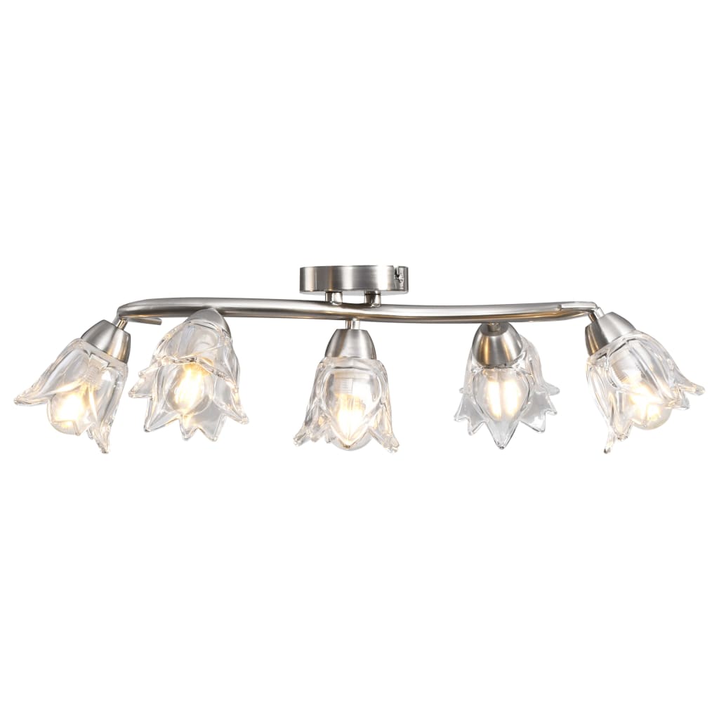 vidaXL Plafondlamp met glazen tulpvormige kappen 3xE14 transparant