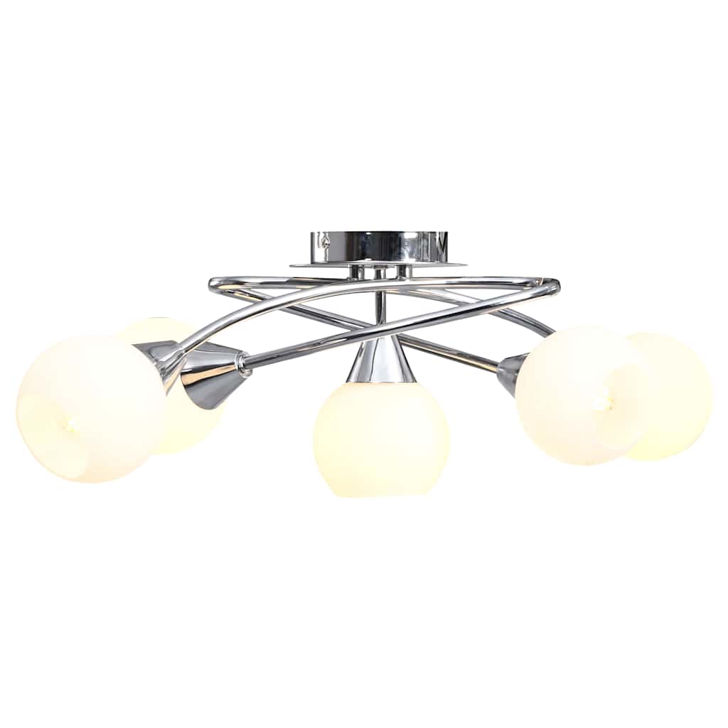 vidaXL Plafondlamp met glazen tulpvormige kappen 5xE14 transparant