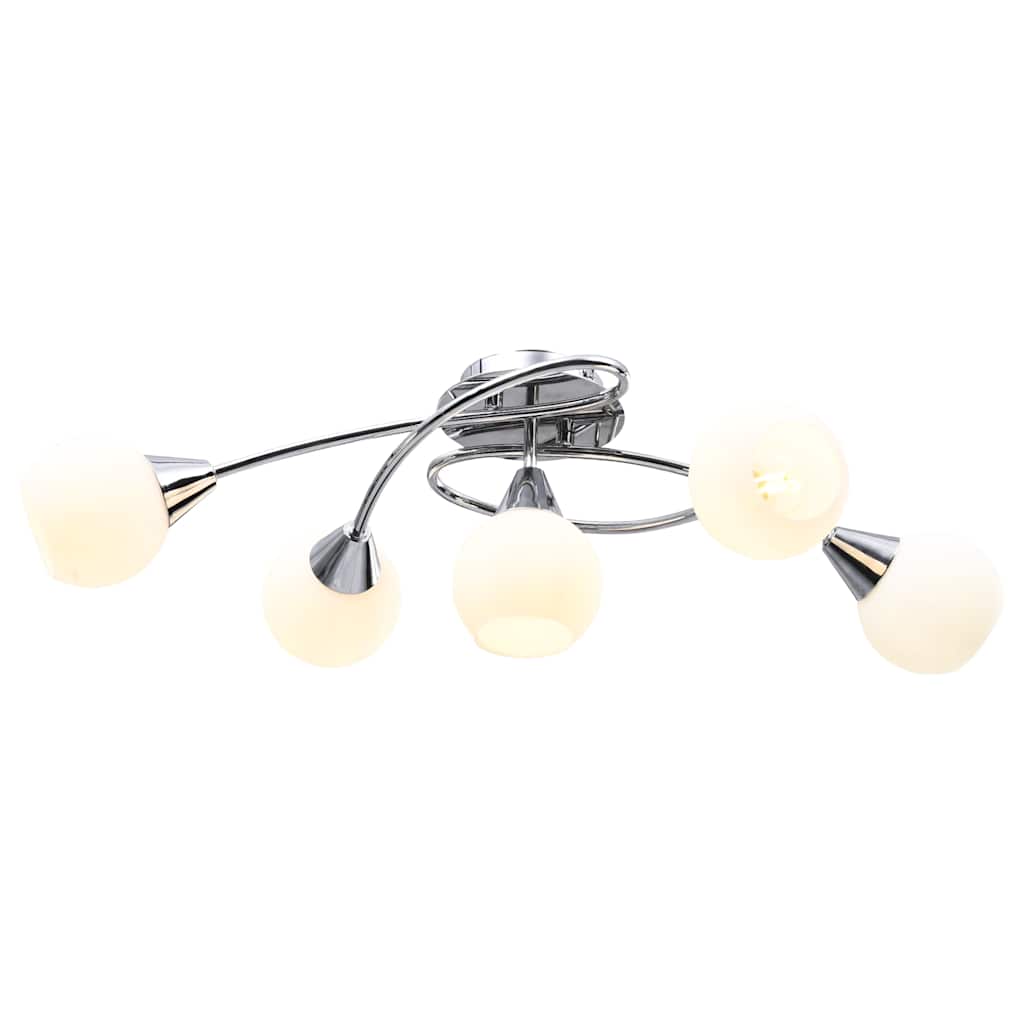 vidaXL Plafondlamp met glazen tulpvormige kappen 5xE14 transparant