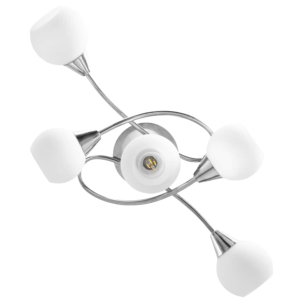 vidaXL Plafondlamp met glazen tulpvormige kappen 5xE14 transparant