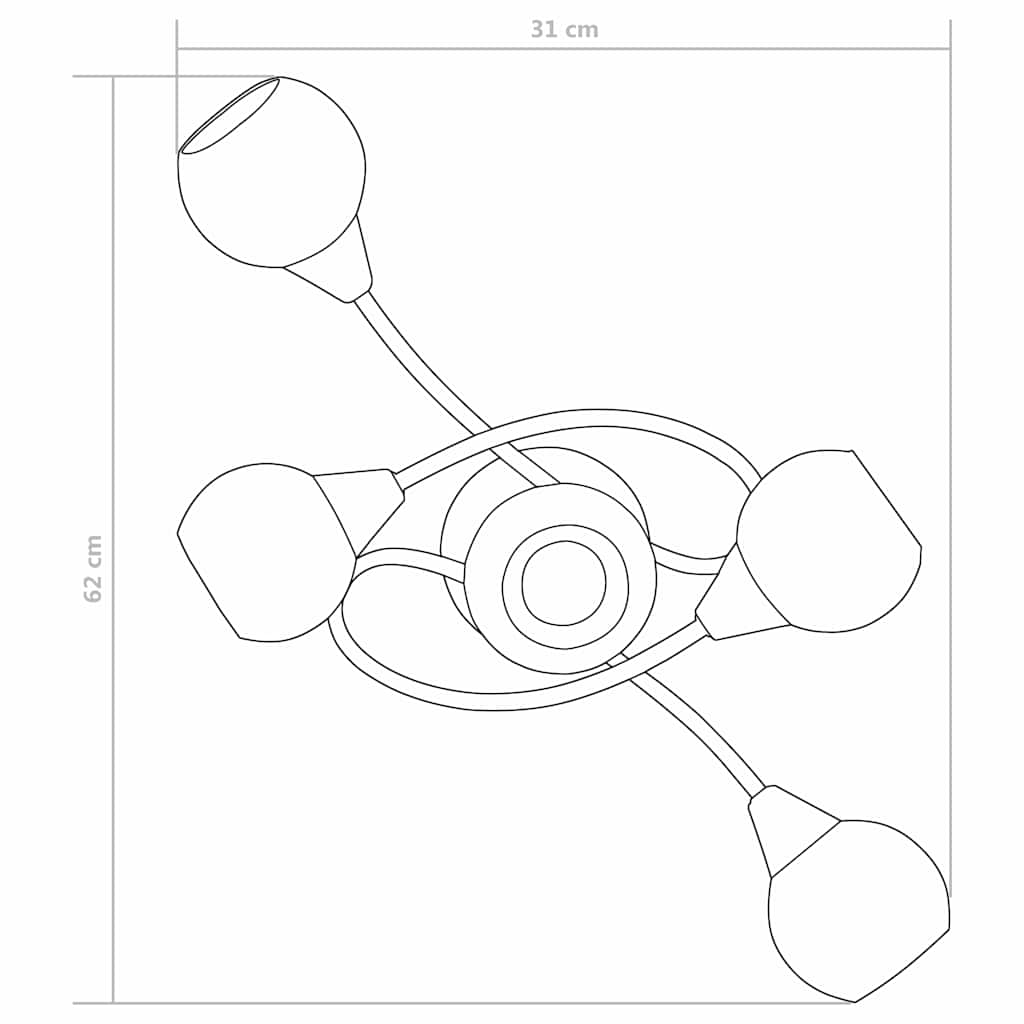 vidaXL Plafondlamp met glazen tulpvormige kappen 5xE14 transparant