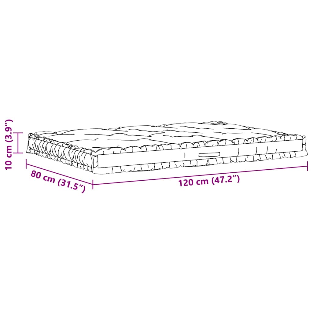 vidaXL Palletvloerkussens 2 st katoen zwart