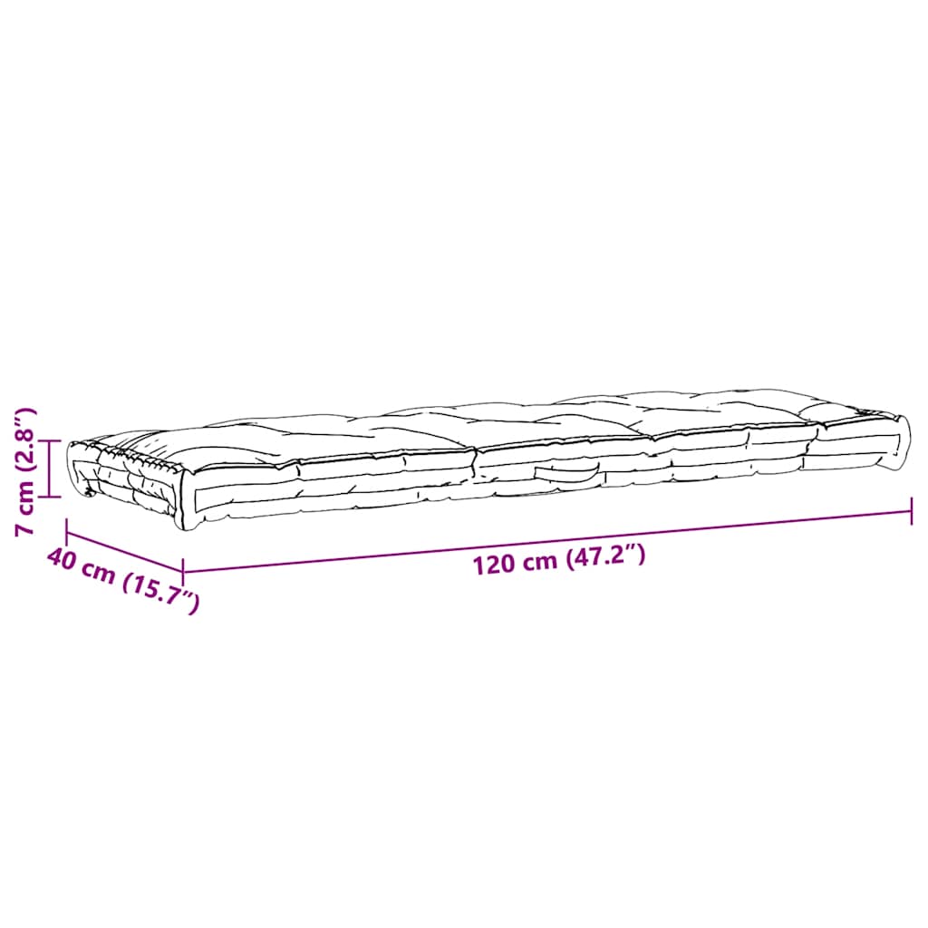 vidaXL Palletvloerkussens 2 st katoen zwart