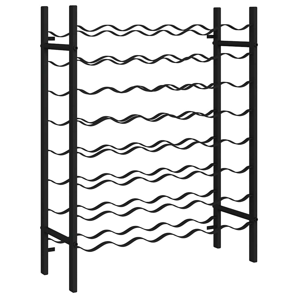 vidaXL Wine Rack for 48 Bottles Metal Black