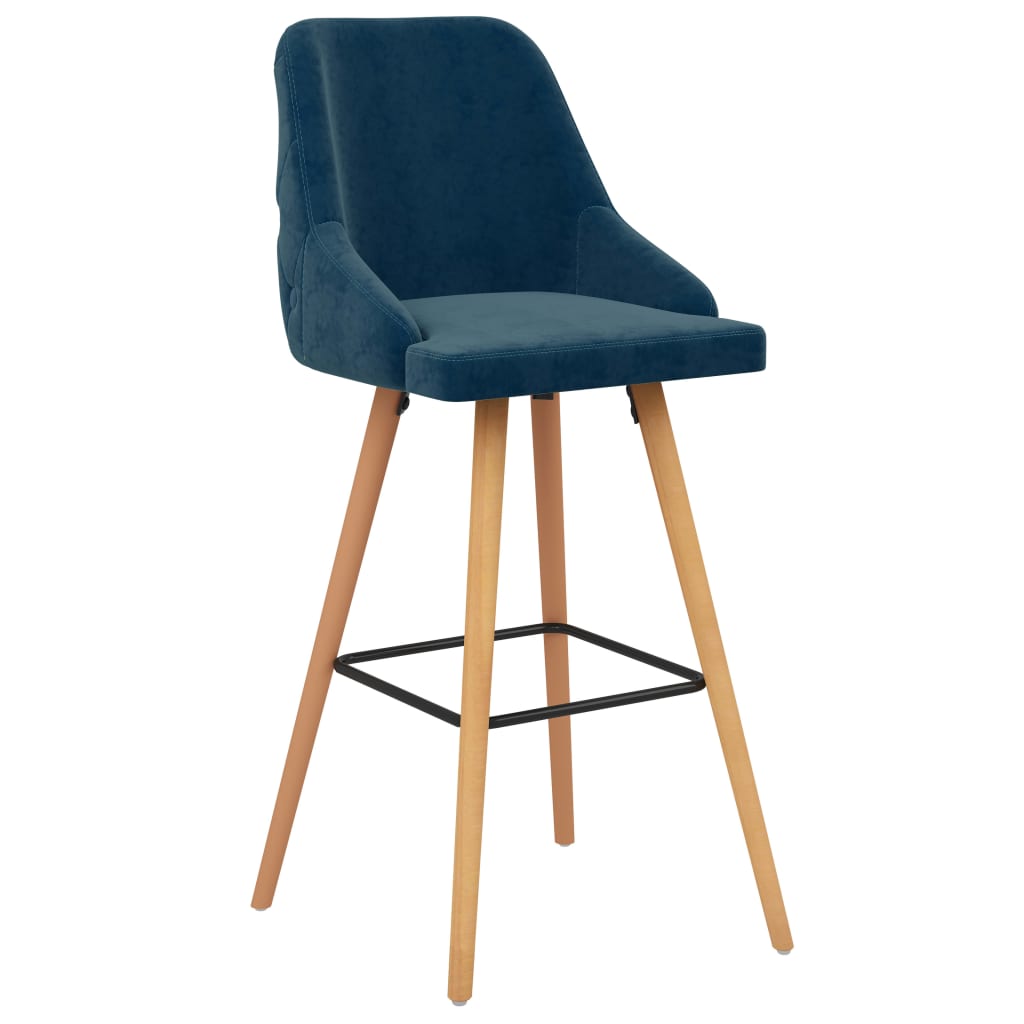 vidaXL Bar Stools 2 pcs velvet blue