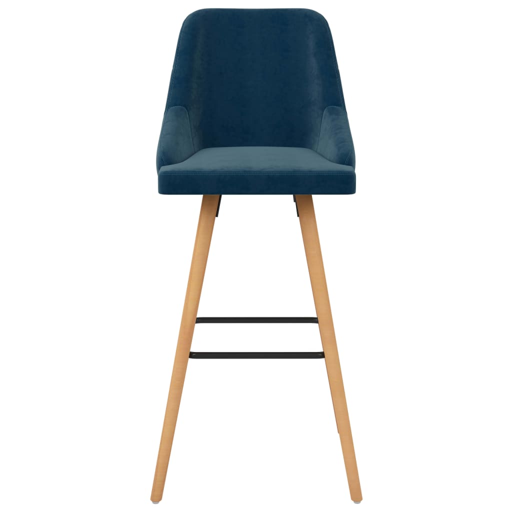vidaXL Bar Stools 2 pcs velvet blue