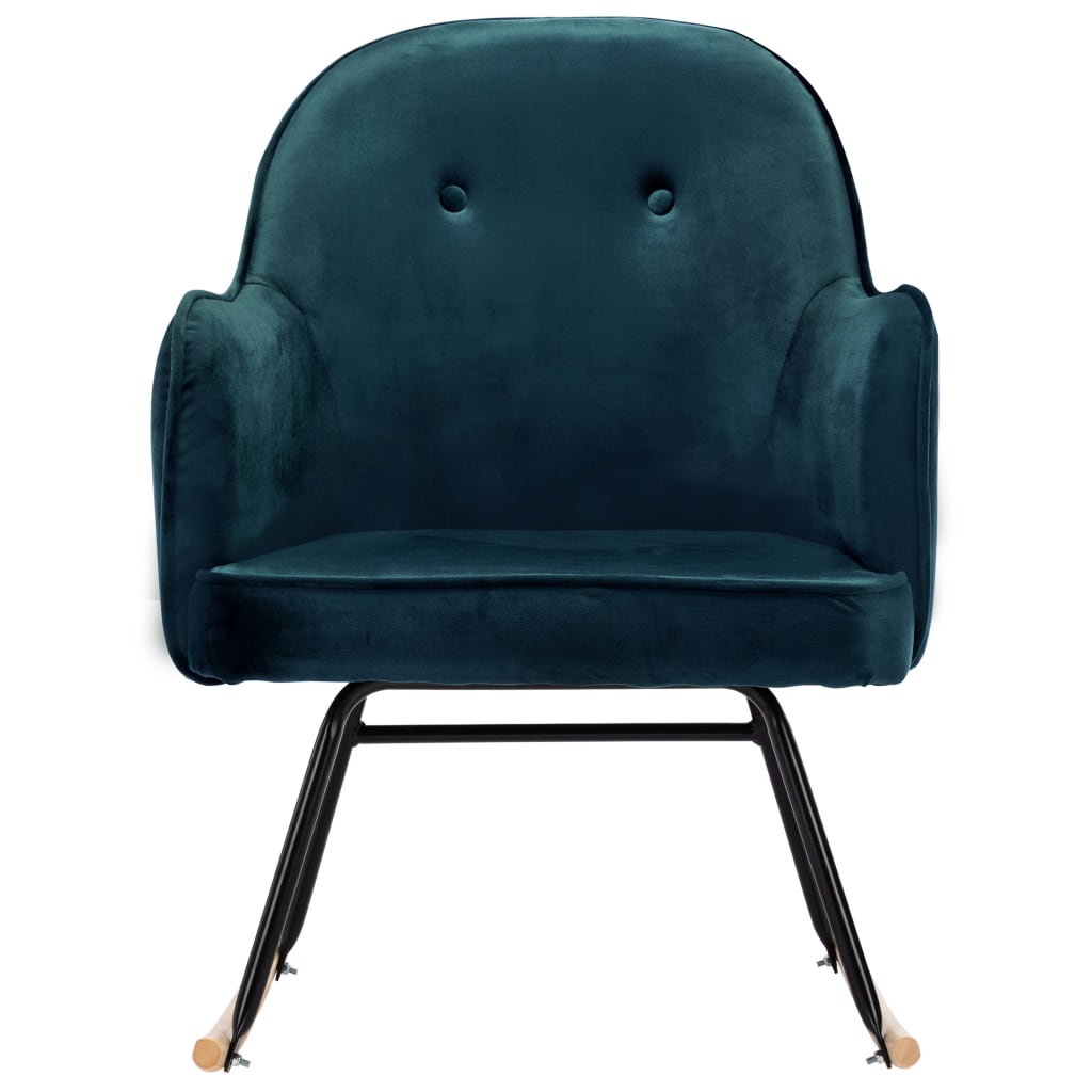 vidaXL Schommelstoel fluweel blauw