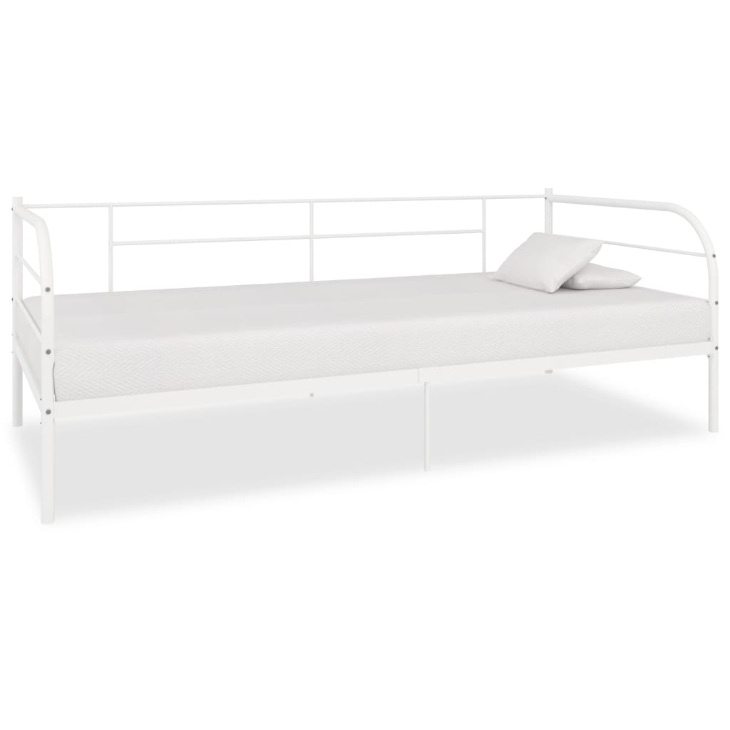 vidaXL Day Bed Metal White 90x200 cm
