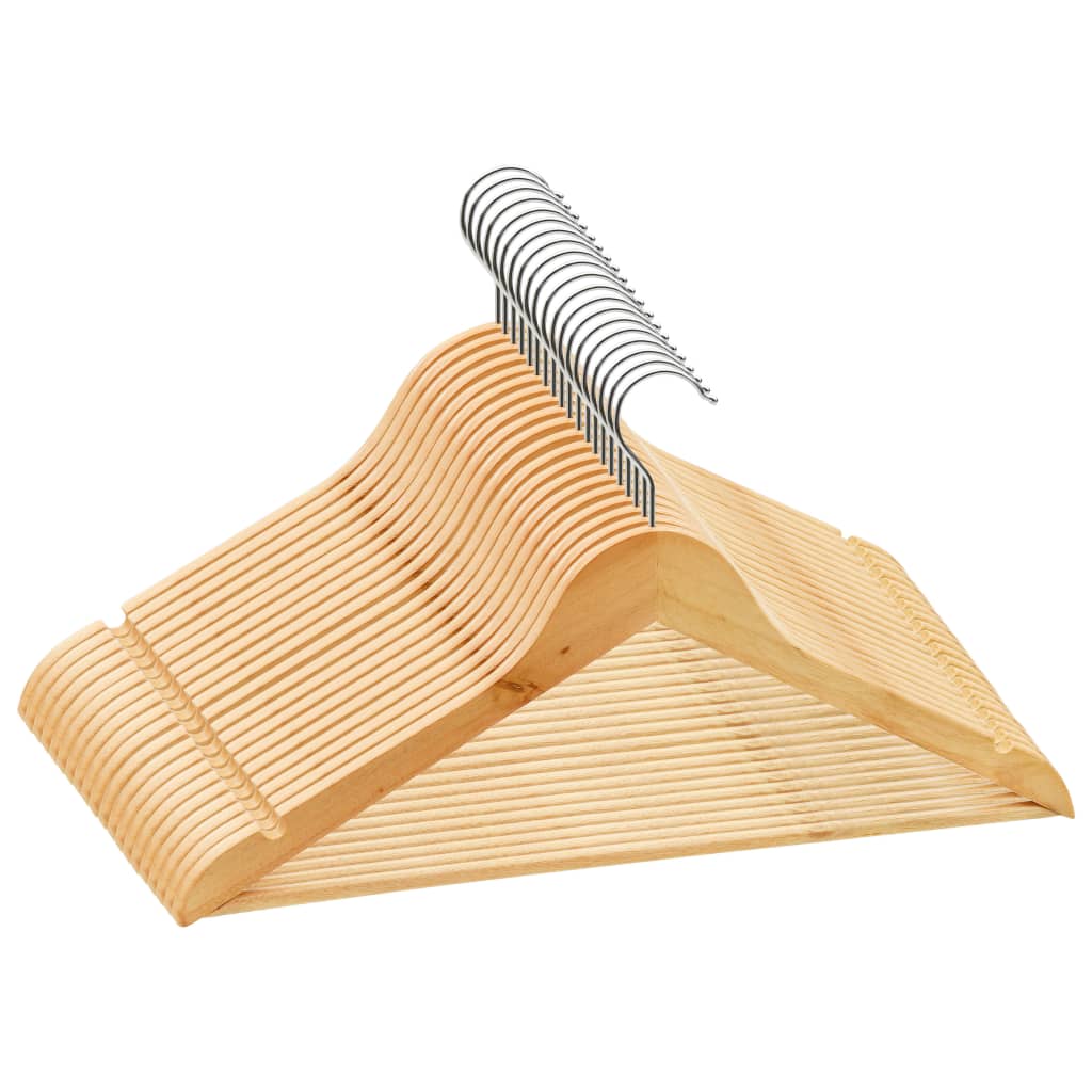 vidaXL 20-delige Kledinghangerset anti-slip hardhout