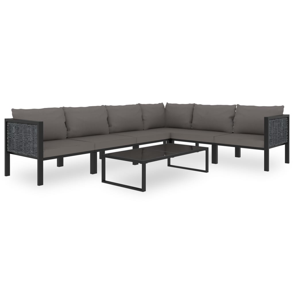 vidaXL Hoekbank sectioneel met rechterarmleuning poly rattan antraciet