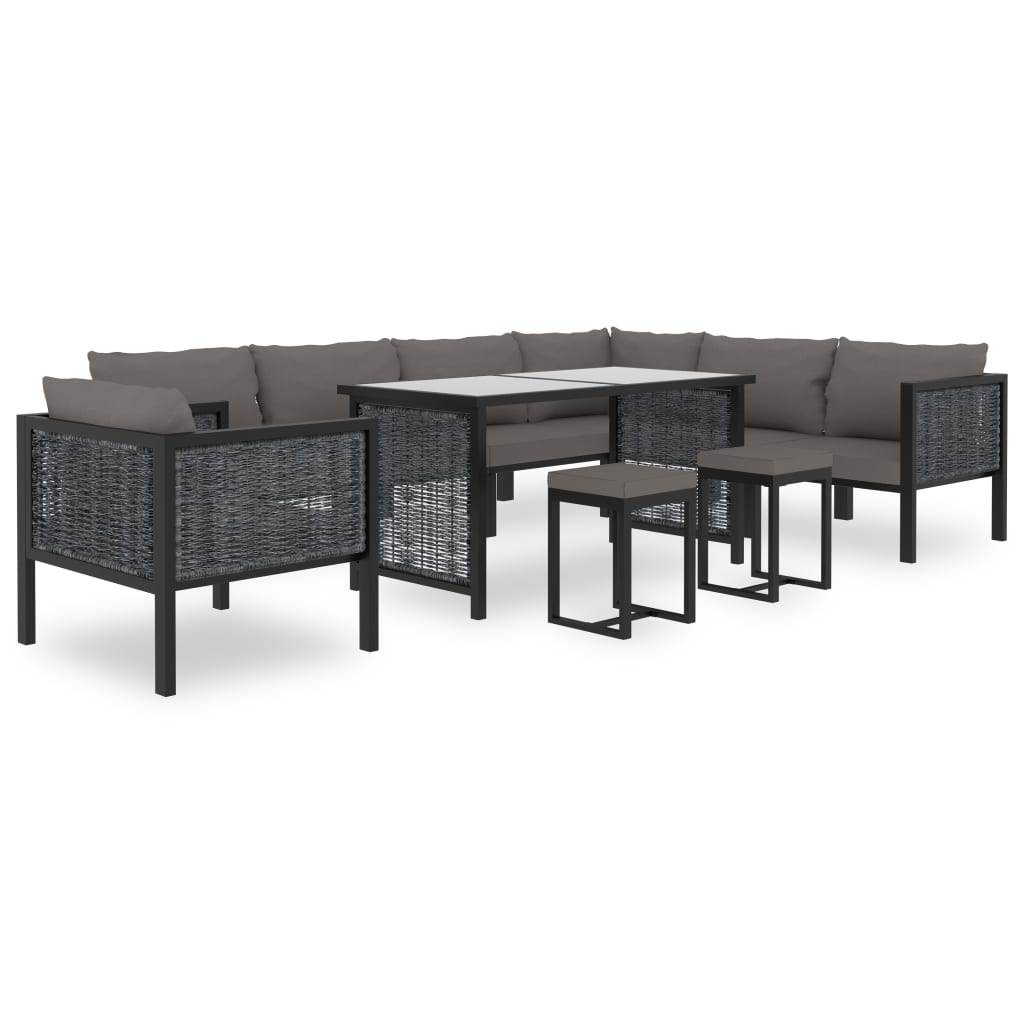 vidaXL Hoekbank sectioneel met rechterarmleuning poly rattan antraciet