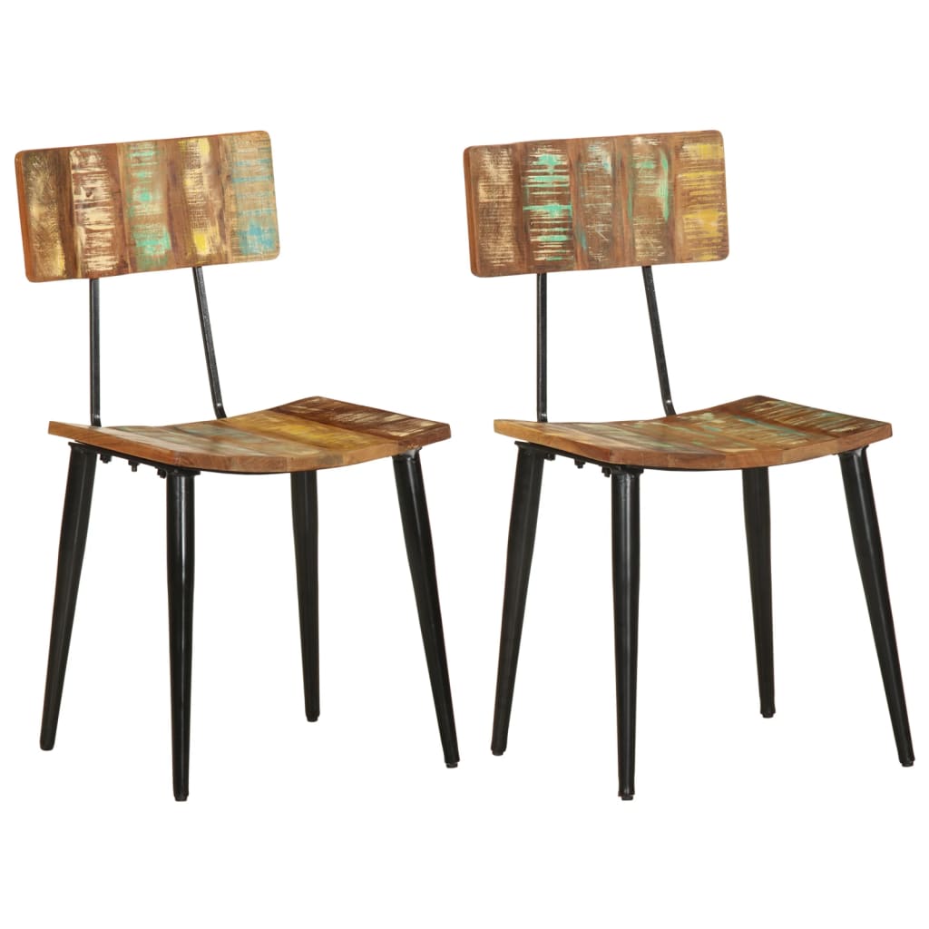 vidaXL Eetkamerstoelen 2 st massief gerecycled hout