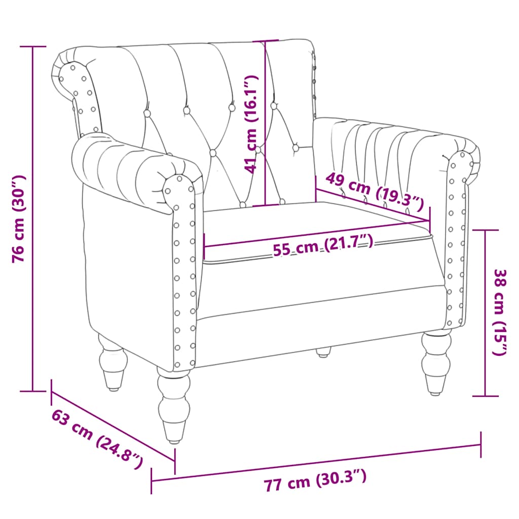 vidaXL Fauteuil echt geitenleer bruin