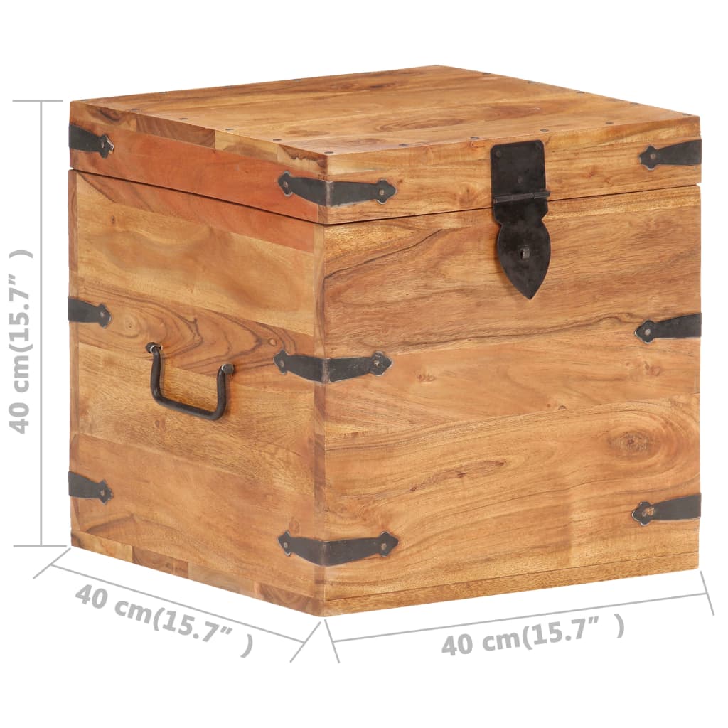 vidaXL Storage box 40x40x40 cm solid acacia wood