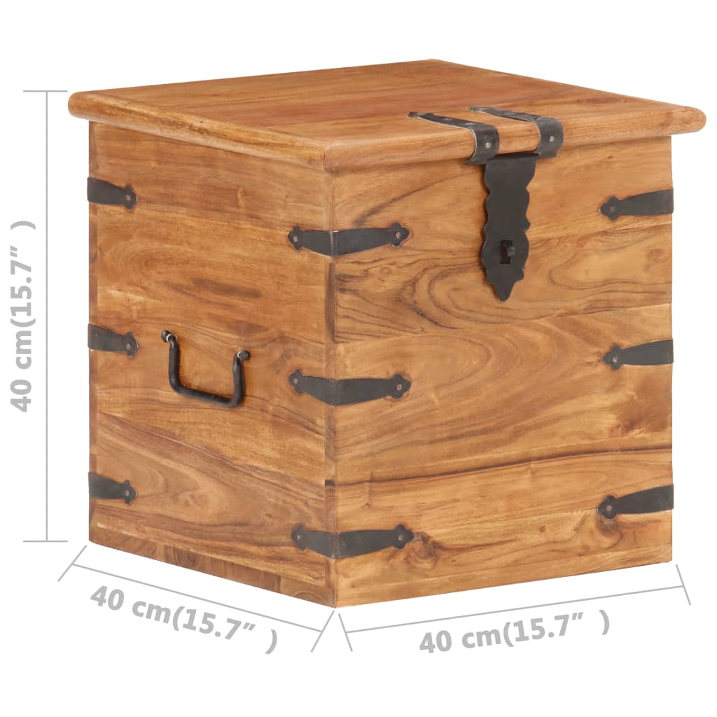 vidaXL Storage box 40x40x40 cm solid acacia wood