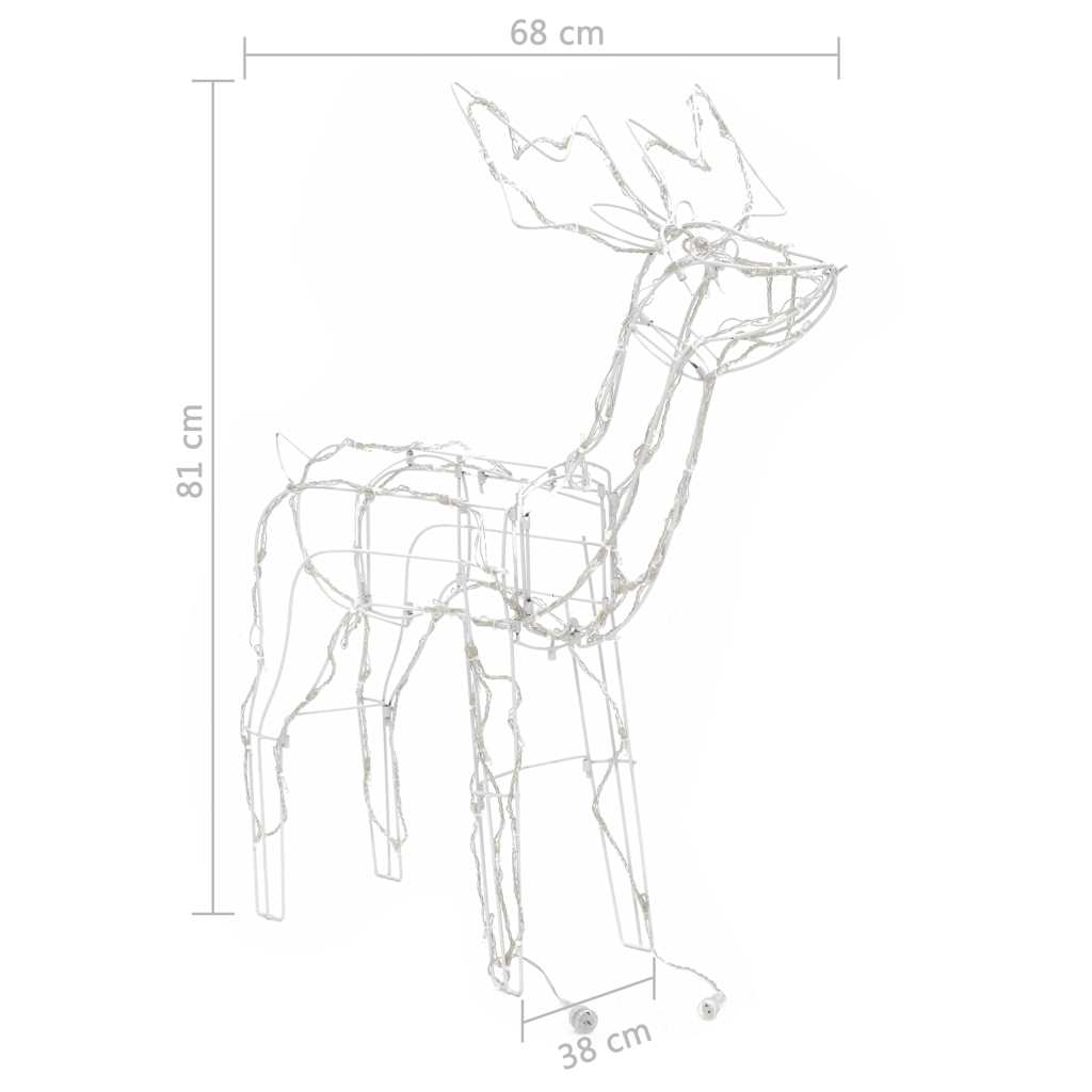 vidaXL 3-piece Christmas Reindeer Light Display with 229 LEDs