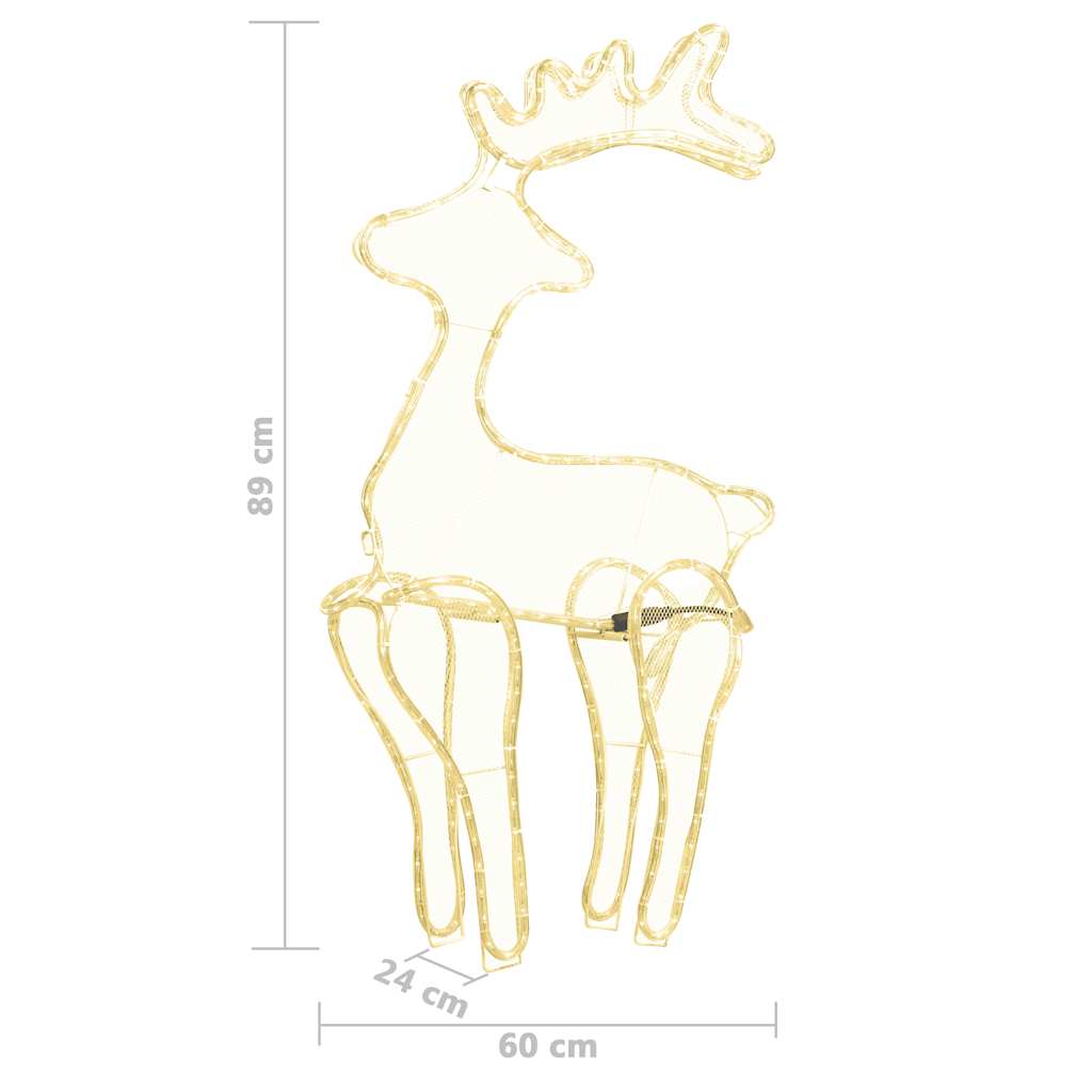 vidaXL Christmas decoration reindeer with mesh 306 LEDs 60x24x89 cm