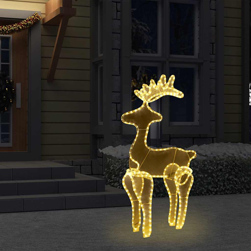 vidaXL Christmas decoration reindeer with mesh 306 LEDs 60x24x89 cm