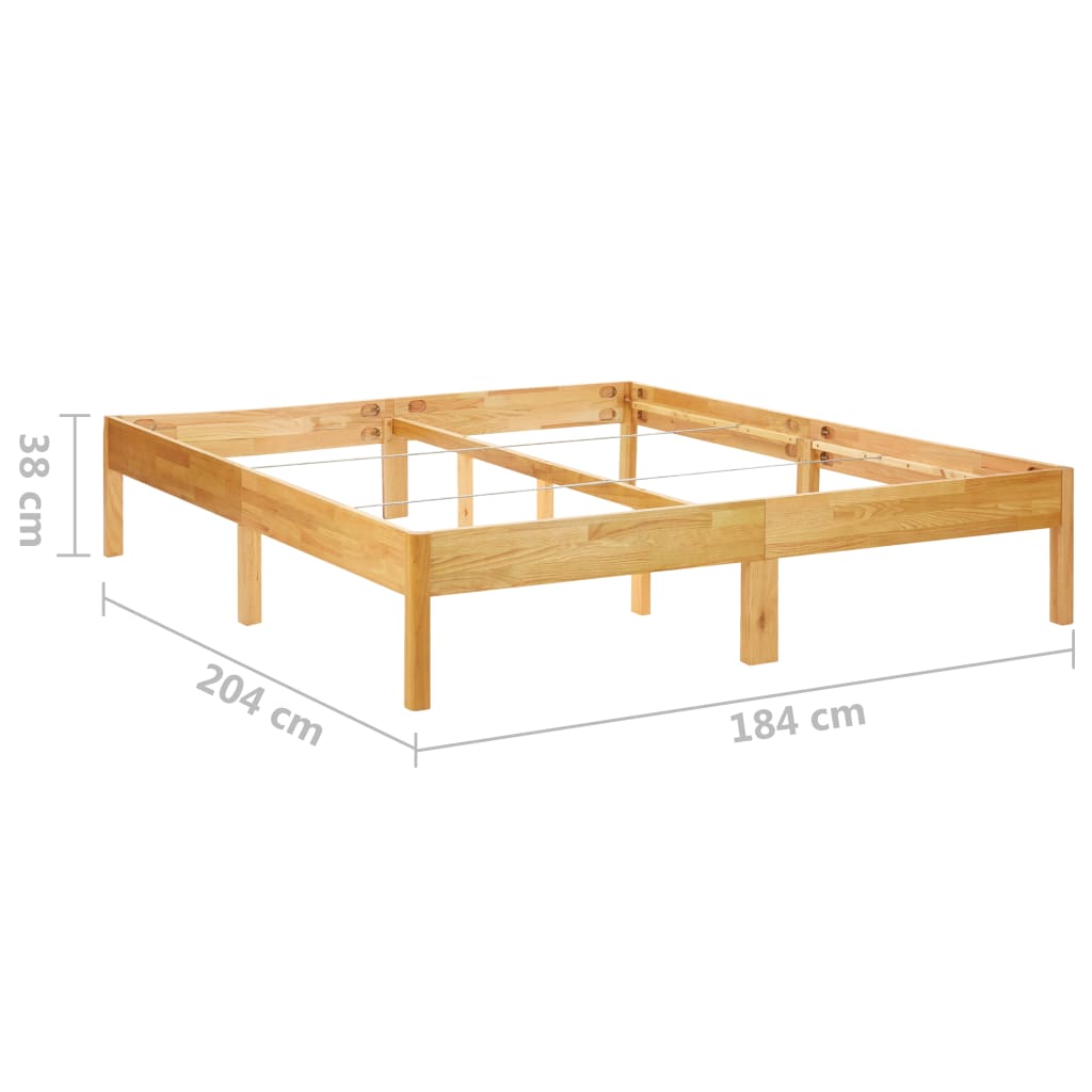 vidaXL Bed Frame Solid Oak Wood 180x200 cm