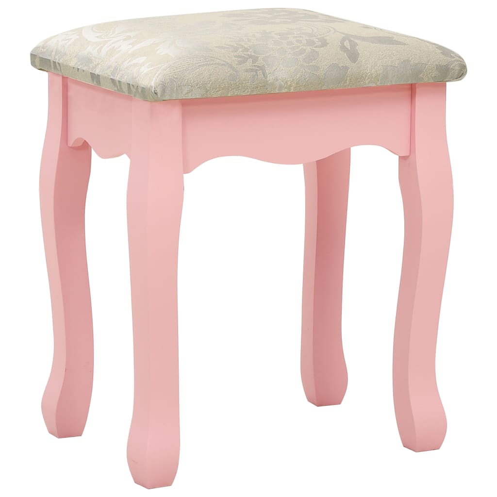 vidaXL Kaptafelset met kruk 50x59x136 cm paulowniahout roze