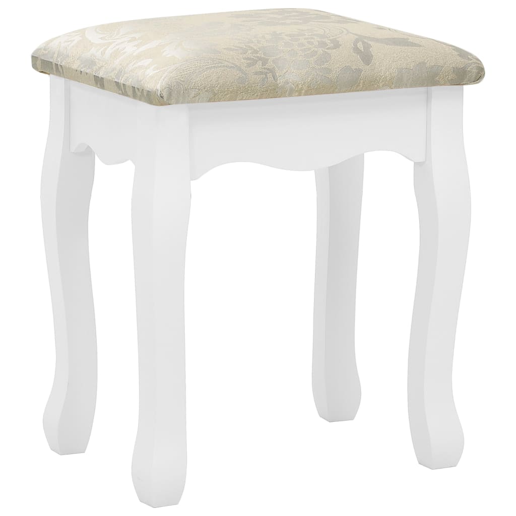 vidaXL Dressing Table Set with Stool 100x40x146 cm Paulownia Wood White