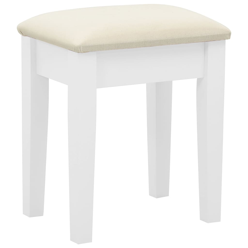 vidaXL Dressing table with stool 65x36x128 cm paulownia wood MDF white