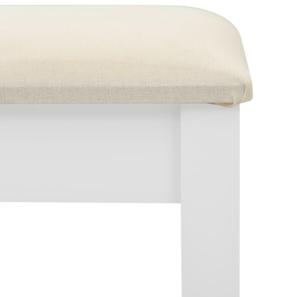 vidaXL Dressing table with stool 65x36x128 cm paulownia wood MDF white
